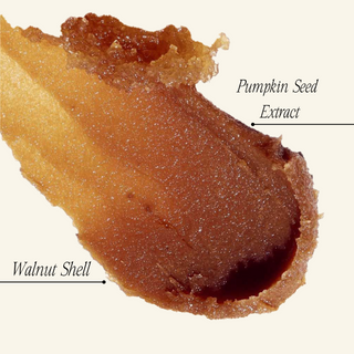 Luxury botanical honey pumpkin scrub that resurfaces skin and reduces fine lines