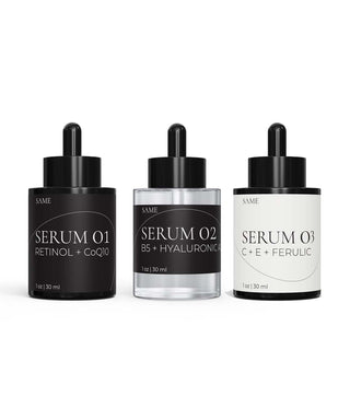 Three-step hormone-safe serum routine for glowing skin